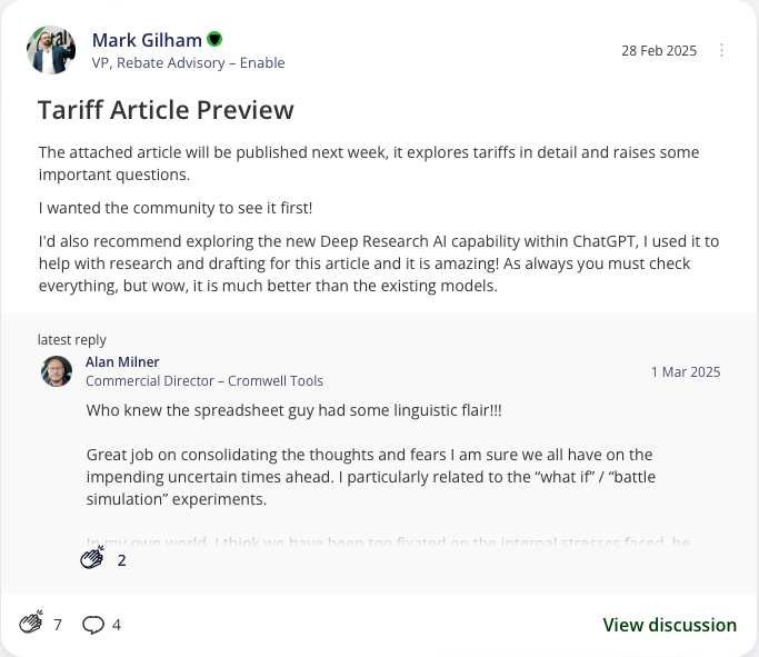 Tariff Article Preview